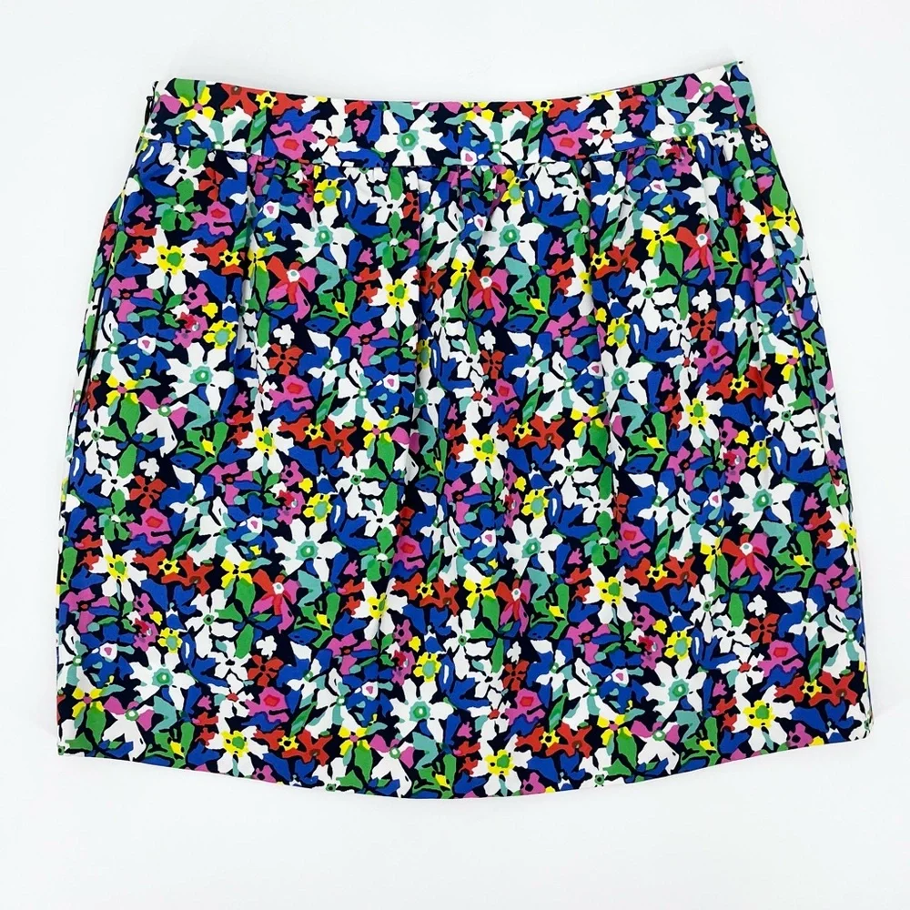 Kate Spade Silk Blend Henrita Full Bloom Floral Multicolor Mini Skirt w/Pockets